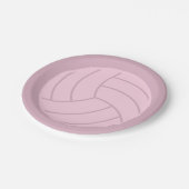 Volleyball Art roze of CUSTOM COLOR Papieren Bordje (Gekanteld)