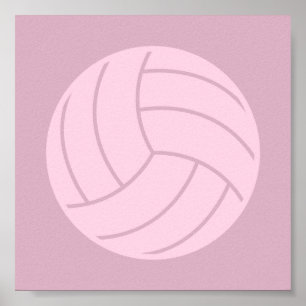 Volleyball Art roze of CUSTOM COLOR Poster