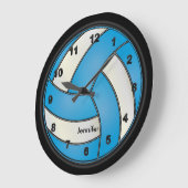 Volleyball | Baby Blue en White Style Grote Klok (Hoek)