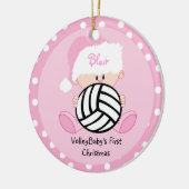Volleyball Baby Girl 1 kerst met naam Keramisch Ornament (Links)