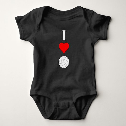 Volleyball Baby I Love/Heart Volleyball One Piece Romper (Voorkant)