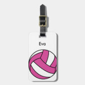 Volleyball Bagagelabel jouw naam toevoegen (Voorkant verticaal)