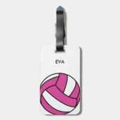 Volleyball Bagagelabel jouw naam toevoegen (Achterkant verticaal)