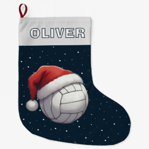 Volleyball Bal Rode Kerstman Hoed Naam Grote Kerstsok