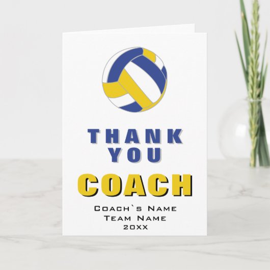 Volleyball Ball Dank u Coach-Kaart Bedankkaart (Voorkant)