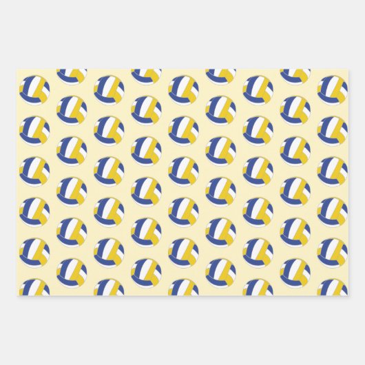 Volleyball Ball Pattern Kinder naam Birthday Inpakpapier Vel (Voorkant 3)