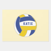 Volleyball Ball Pattern Kinder naam Birthday Inpakpapier Vel (Voorkant)