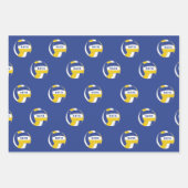 Volleyball Ball Pattern Kinder Name Birthday Wrapp Inpakpapier Vel (Voorkant)