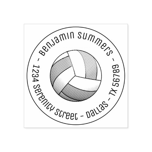 Volleyball Ball Round Address Rubberstempel (Afrduk)