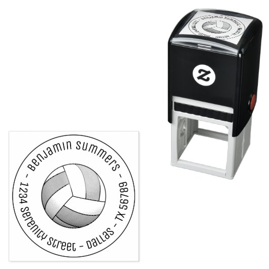 Volleyball Ball Round Address Zelfinktende Stempel (In situ)
