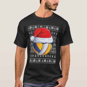 Volleyball Ball Santa Hat Kerstmis Funny Ball San T-shirt