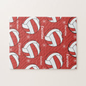 Volleyball Ball Snow Red Festive Vibrant Kinder Na Legpuzzel (Horizontaal)