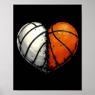 Volleyball Basketbal Bal Hart Srts Liefhebber Vale Poster