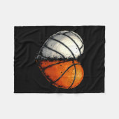 Volleyball Basketball Ball Heart Srts Lover Valent Fleece Deken (Voorkant (Horizontaal))