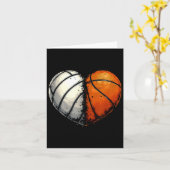 Volleyball Basketball Ball Heart Srts Lover Valent Kaart (Gele Bloem)