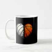Volleyball Basketball Ball Heart Srts Lover Valent Koffiemok (Links)