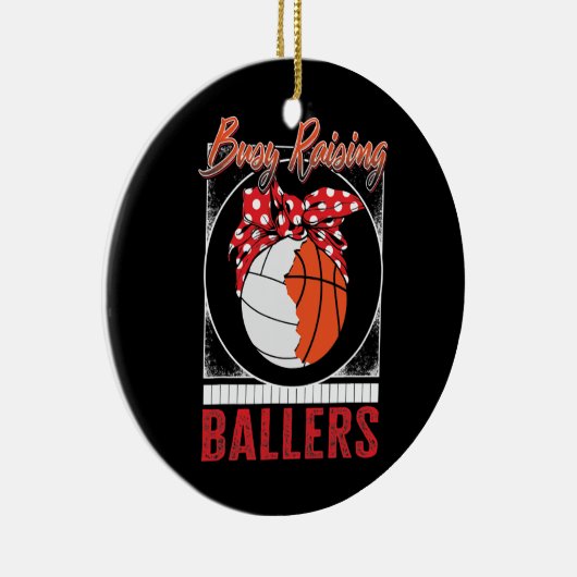 Volleyball Basketball Raising Ballers Player Ma Keramisch Ornament (Rechts)