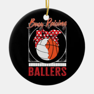 Volleyball Basketball Raising Ballers Player Ma Keramisch Ornament