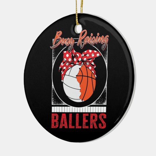 Volleyball Basketball Raising Ballers Player Ma Keramisch Ornament (Links)