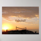 Volleyball Beach Sunset Poster (Voorkant)