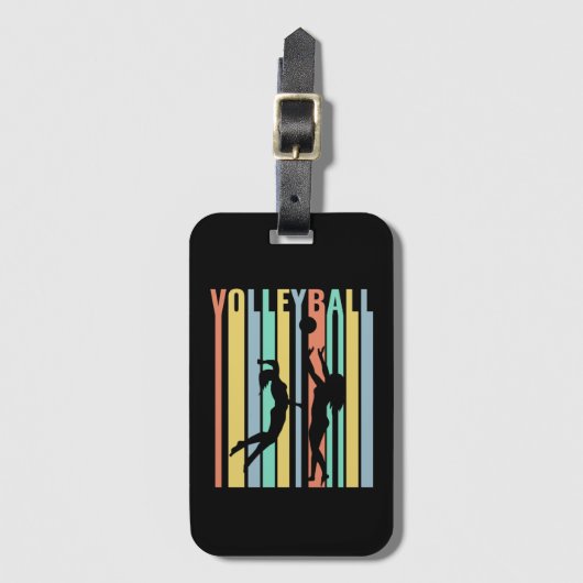 Volleyball  Beachvolleybal Retro Bagagelabel (Voorkant (verticaal))