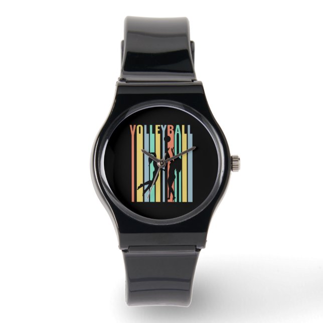 Volleyball  Beachvolleybal Retro Horloge (Voorkant)