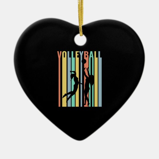 Volleyball Beachvolleybal Retro Keramisch Ornament (Voorkant)