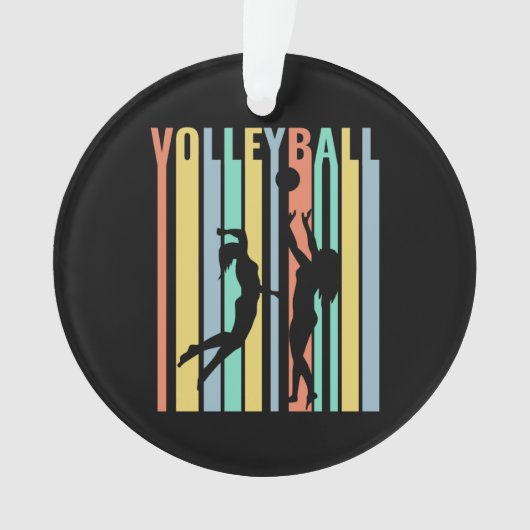 Volleyball Beachvolleybal Retro Ornament (voorkant)