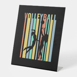 Volleyball  Beachvolleybal Retro Reclamebord Met Voetstuk