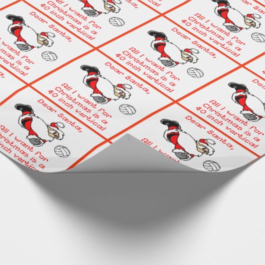 Volleyball Beste kerstcadeautje Cadeaupapier (Hoek)