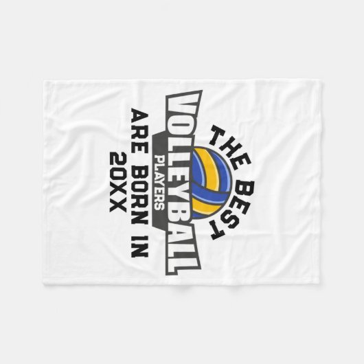 Volleyball Birth Year Name Number  Fleece Deken (Voorkant (Horizontaal))