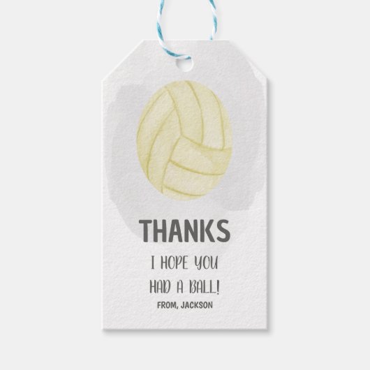 Volleyball Birthday Gift Labels Cadeaulabel (Voorkant)