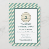 Volleyball Birthday Party Kaart (Voorkant / Achterkant)