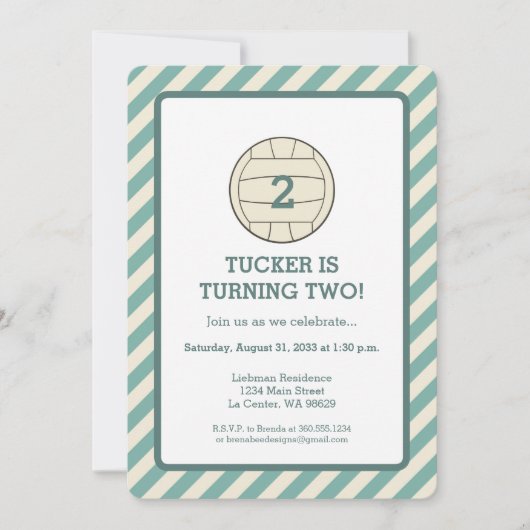 Volleyball Birthday Party Kaart (Voorkant)