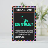 Volleyball Birthday Party, Volleyball Girl Player  Bedankkaart (Staand voorkant)