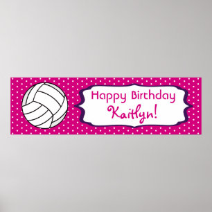 Volleyball Birthday Poster