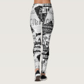 Volleyball Black en White All-Over-Print Leggings (Achterkant)