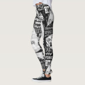 Volleyball Black en White All-Over-Print Leggings (Links)