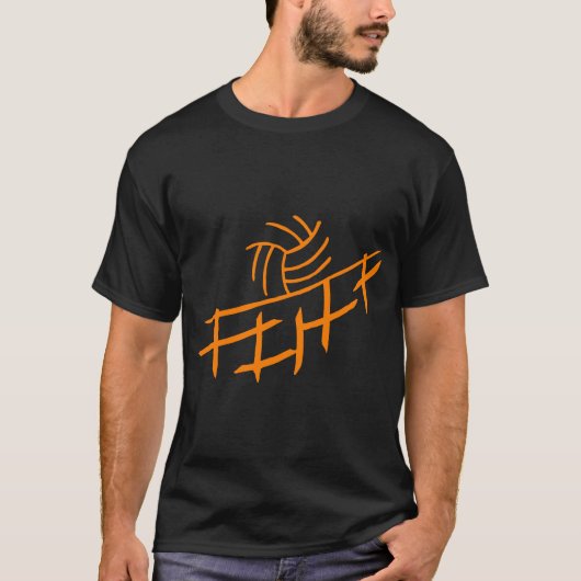 Volleyball Black T-Shirt (Voorkant)