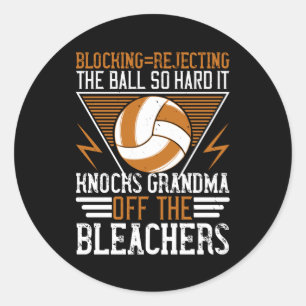 Volleyball - Blokkeer zo hard de bal Ronde Sticker