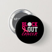 Volleyball Breast Cancer Awareness Block Out Cance Ronde Button 5,7 Cm (Voorkant /achterkant)