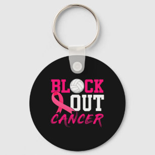 Volleyball Breast Cancer Awareness Block Out Cance Sleutelhanger