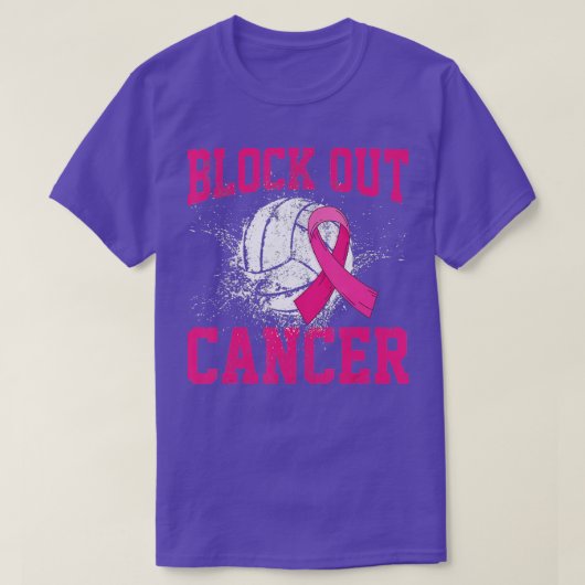 Volleyball Breast Cancer Awareness Block Out Cance T-shirt (Design voorkant)