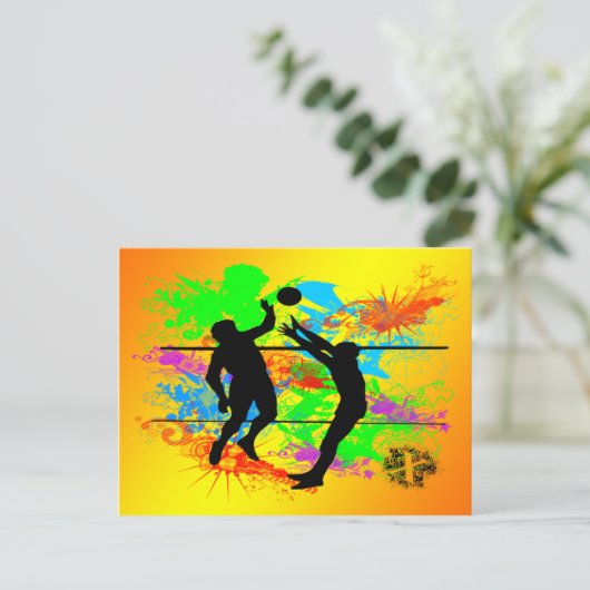 Volleyball Briefkaart (Staand voorkant)