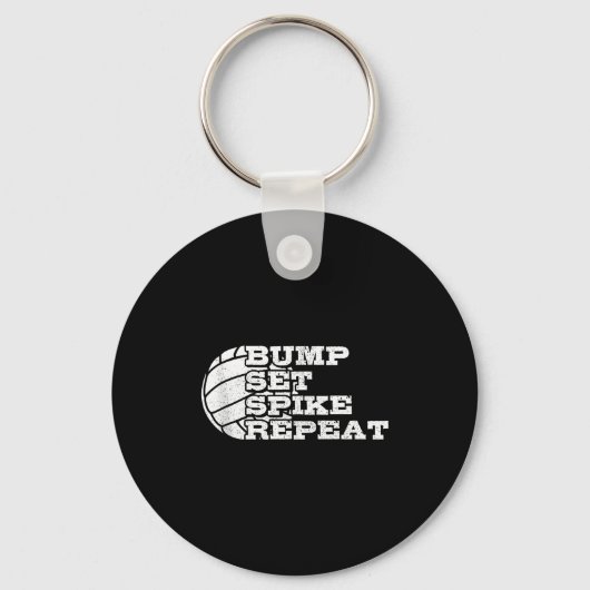 Volleyball Bump Set Ske Repeat Beach Volleyball Gi Sleutelhanger (Voorkant)