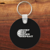 Volleyball Bump Set Ske Repeat Beach Volleyball Gi Sleutelhanger (Voorkant)