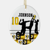 Volleyball 🏐 - Bump, Set, Spike - Gold Yellow Keramisch Ornament (Rechts)