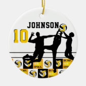 Volleyball 🏐 - Bump, Set, Spike - Gold Yellow Keramisch Ornament (Voorkant)