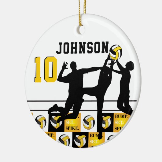 Volleyball 🏐 - Bump, Set, Spike - Gold Yellow Keramisch Ornament (Links)