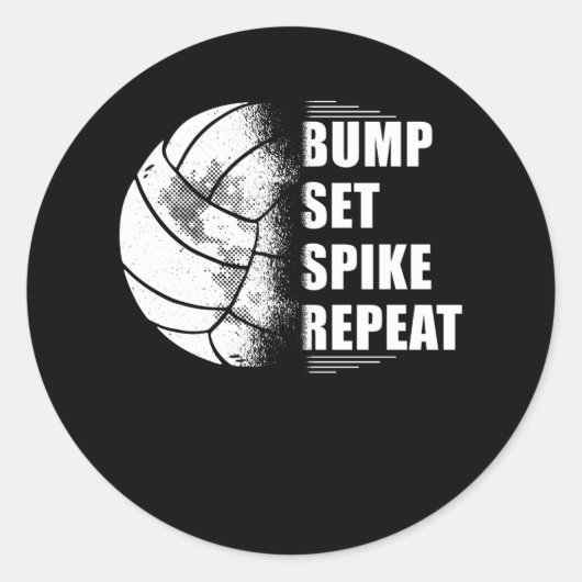Volleyball Bump Set Spike Herhaling Ronde Sticker (Voorkant)